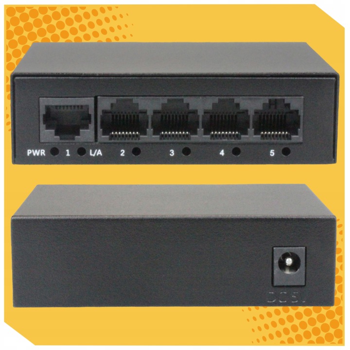 PRZEŁĄCZNIK SIECIOWY ETHERNET SWITCH NIEZARZĄDZALNY 5 PORTÓW 100MB/S RJ45 Stan opakowania oryginalne